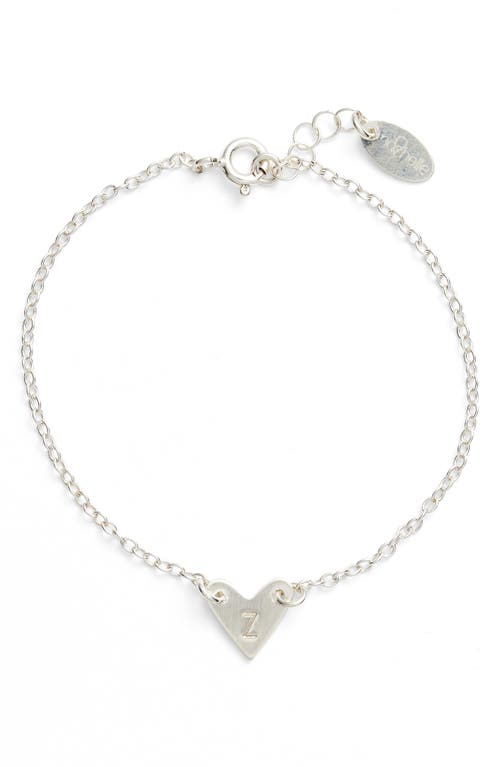 Nashelle Initial Heart Bracelet in Silver-Z at Nordstrom