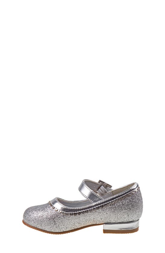 Josmo Toddler Girls Strap Low Heeled Dress Shoes In Silver Glitter