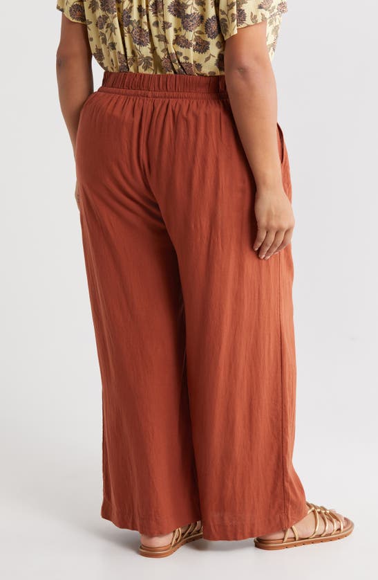 Shop Treasure & Bond Utility Drawstring Linen Blend Pants In Rust Sequoia