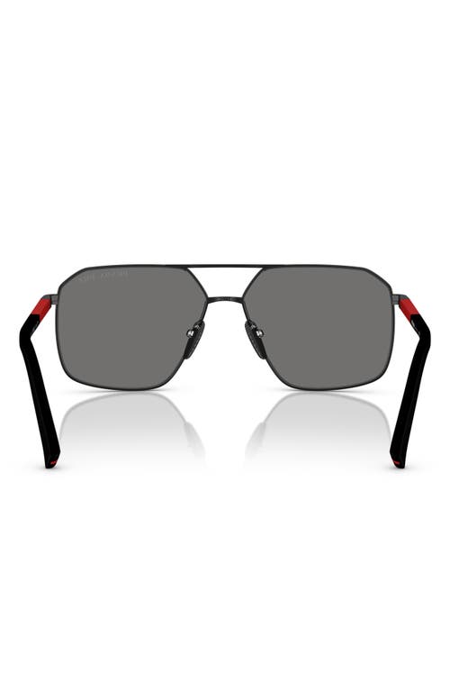 Shop Prada 60mm Polarized Pilot Sunglasses In Matte Black