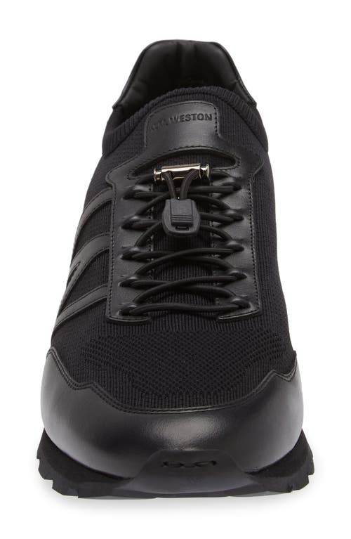 Shop Jm Weston On My Way Knit Sneaker In Black/black