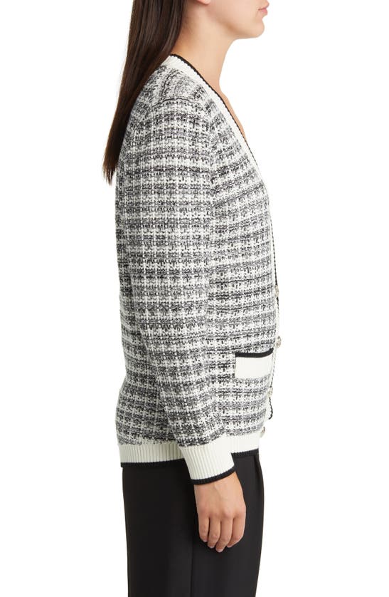 Shop Ted Baker London Carmein Marled Check Cardigan In Natural