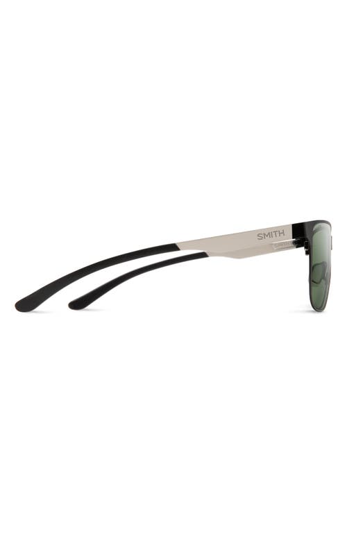 Smith Lowdown 54mm Chromapop™ Polarized Square Sunglasses In Matte Black/silver/gray