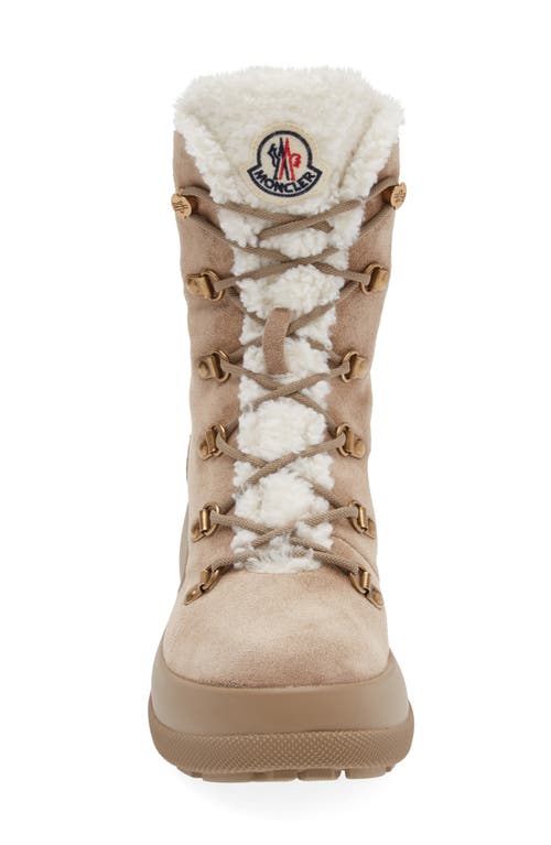 Moncler Resile Trek Sherpa-lined Suede Ankle Boots In Coriander
