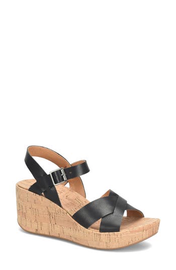 Shop Korks Denica Wedge Sandal In Black