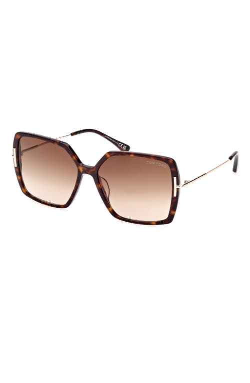 Shop Tom Ford Joanna 59mm Gradient Butterfly Sunglasses In Shiny Havana Rose Gold/brown