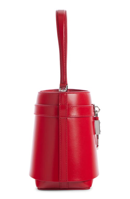 Shop Givenchy Shark Lock Leather Bucket Bag In Red