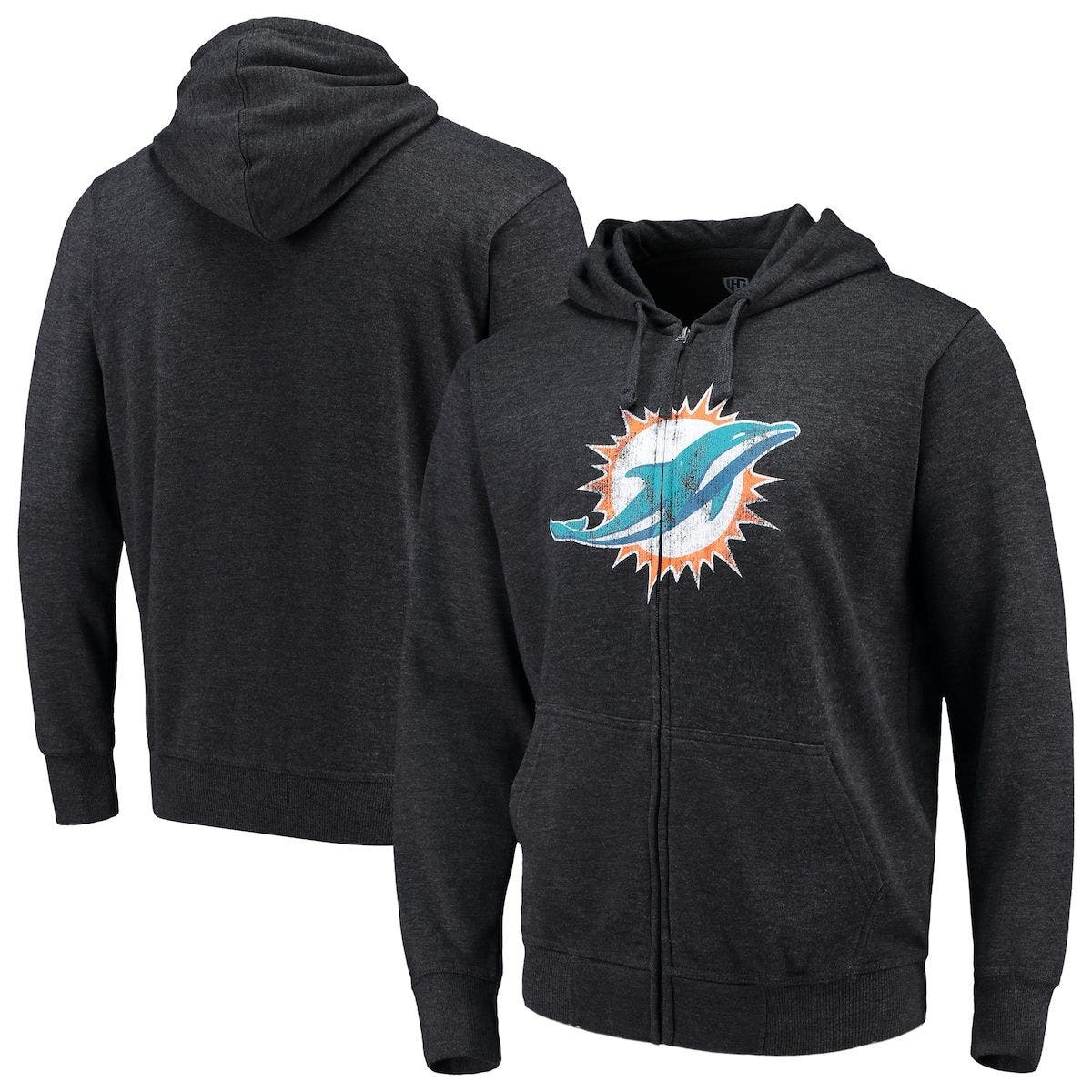 Miami Dolphins Starter Playoffs Color Block Full-Zip Hoodie - Aqua/Orange