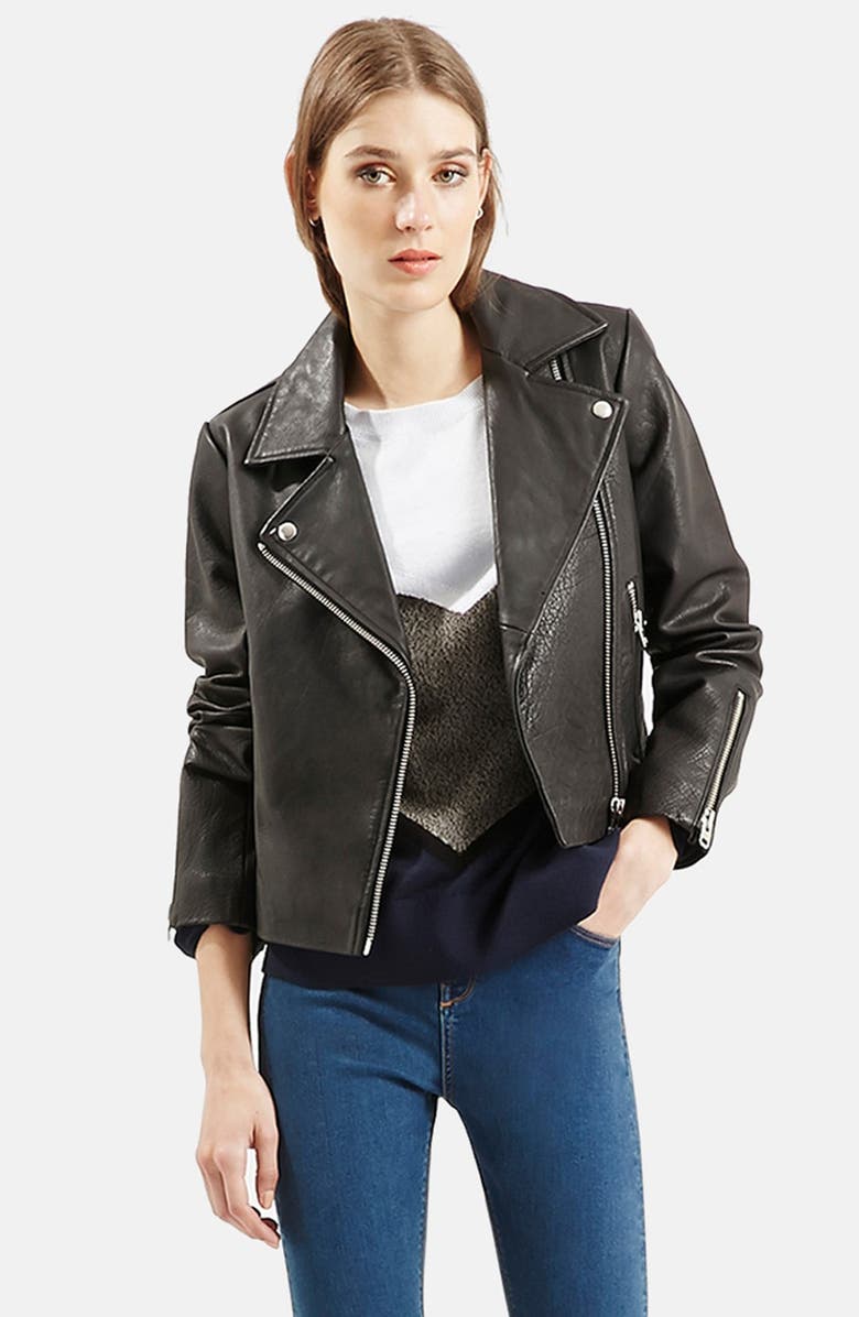 Topshop Leather Biker Jacket | Nordstrom