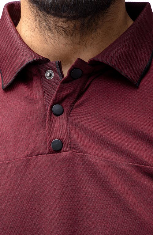 X-ray Men's Short Sleeve Pieced Pique Tipped Polo In Burgundy