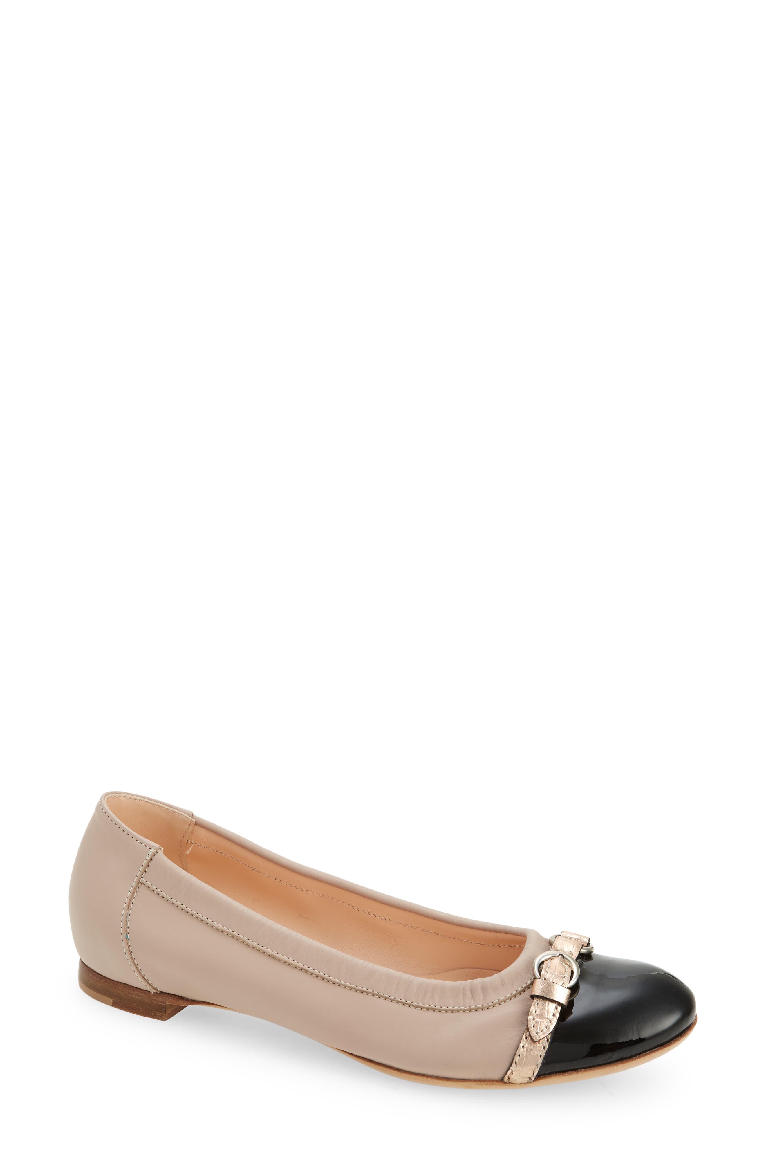 AGL Cap Toe Ballet Flat in Sheer Taupe Smart Closet