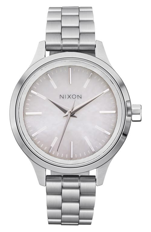 Nixon Optimist Bracelet Watch, 33.5mm in Silver /Mother Of Pearl at Nordstrom
