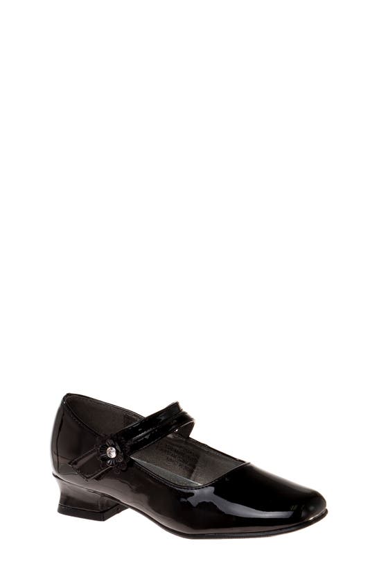 Shop Josmo Kids' Square Toe Mary Jane Pump In Black Patent