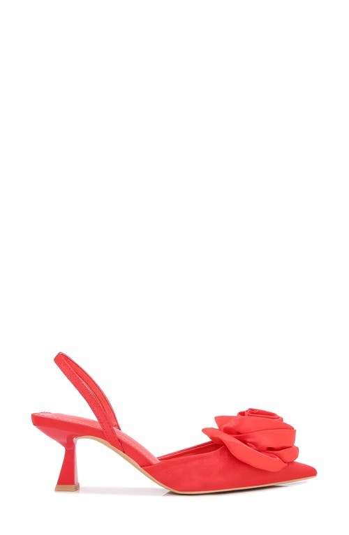 Shop Berness Camellia Flower Slingback Pump In Red
