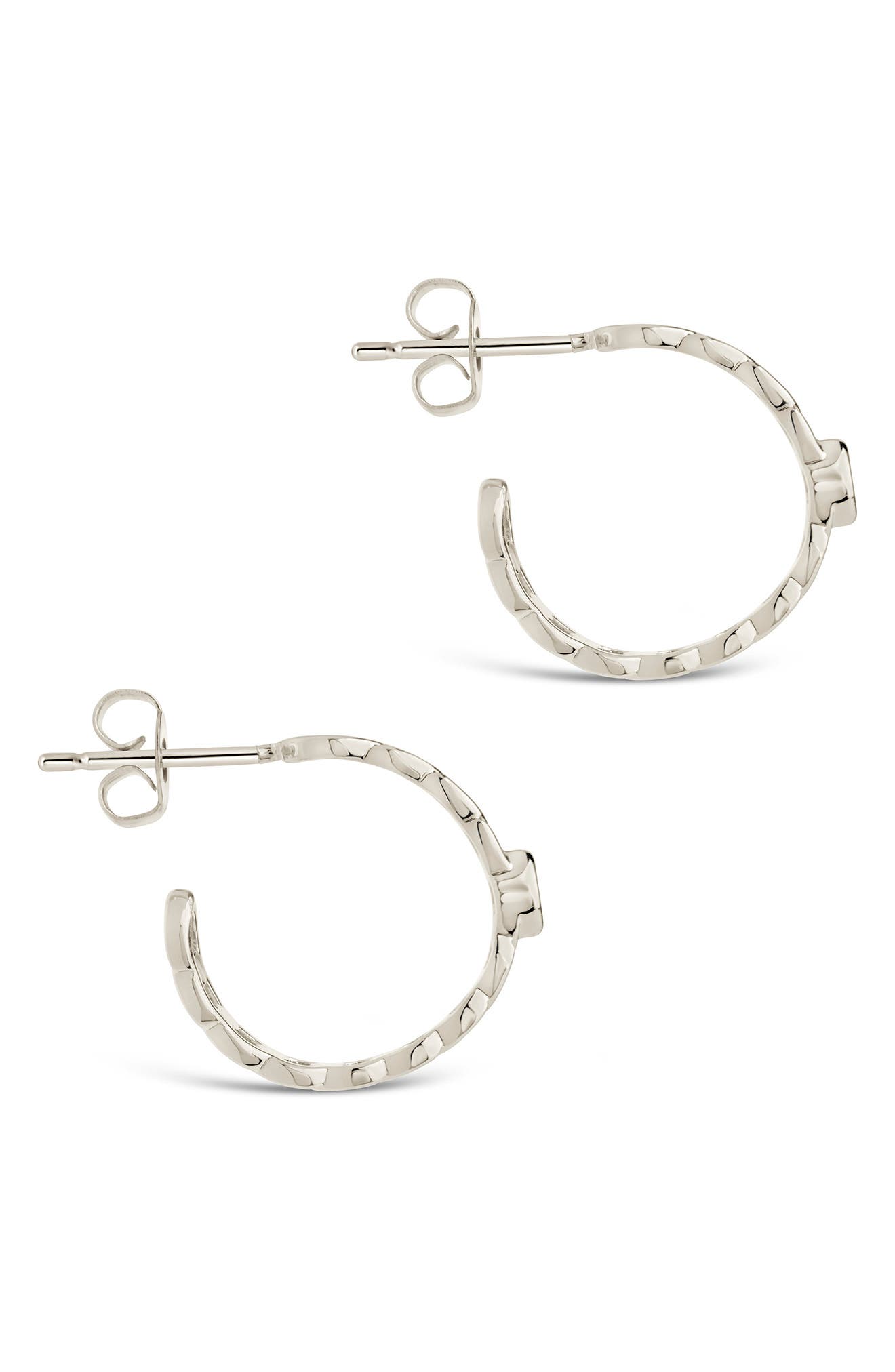 Sterling Forever Curb Chain Hoop Earrings Nordstrom