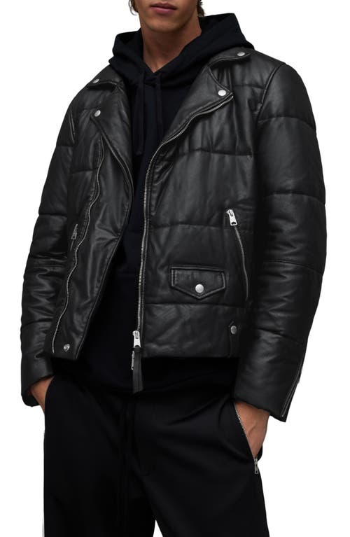 AllSaints Ryder Quilted Leather Moto Jacket in Black
