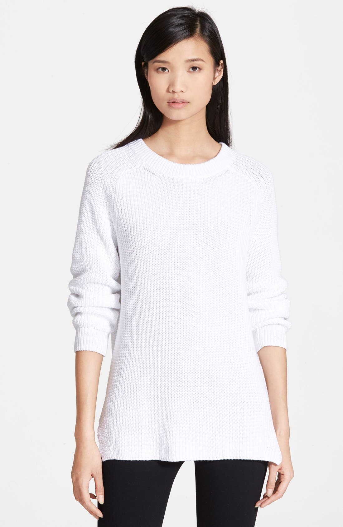 white tunic sweater