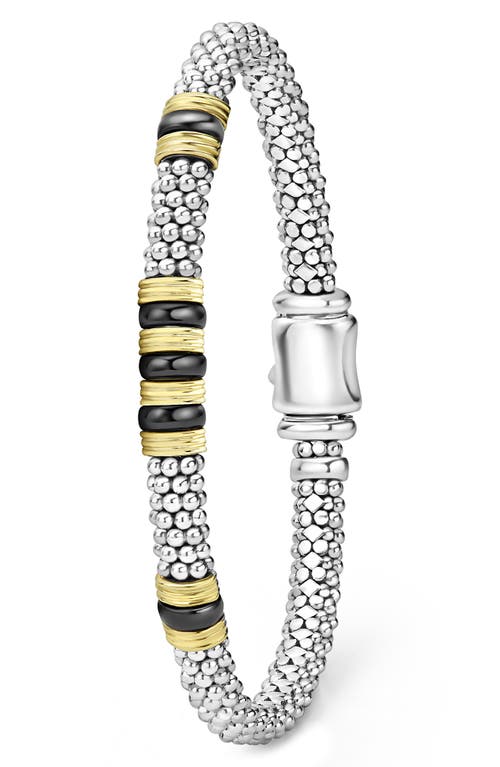 Lagos Black Caviar Triple Station Caviar Bracelet In Black