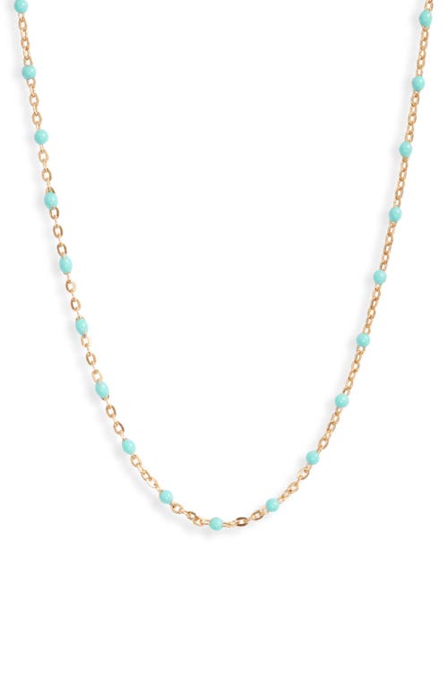 Shop Set & Stones Kaz Bead Station Necklace In Gold/turquoise