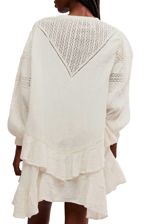 Shop Free People Sachi Long Sleeve Ruffle Minidress In Ivory