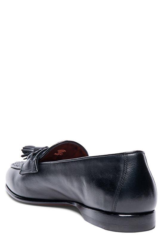 Shop Santoni Andrea Tassel Loafer In Black