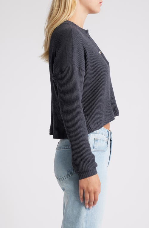 Shop Billabong Good Catch Rib Henley Sweater In Black Sands