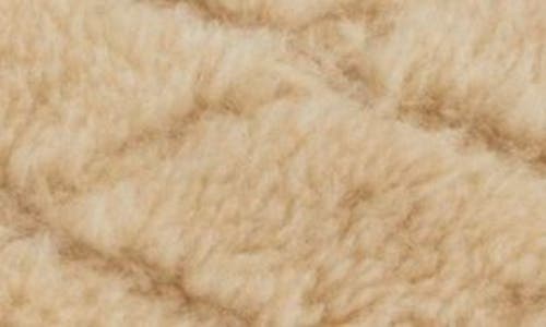 Saint Laurent Sade Mini Tube Shearling Shoulder Bag In Natural Beige/dark Cigar