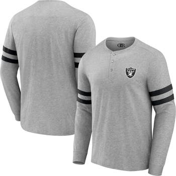 NFL X DARIUS RUCKER Men's NFL x Darius Rucker Collection by Fanatics  Heather Gray Las Vegas Raiders Henley Long Sleeve T-Shirt