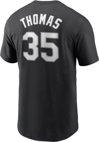 Nike Men's Nike Frank Thomas Black Chicago White Sox Cooperstown Collection  Name & Number T-Shirt