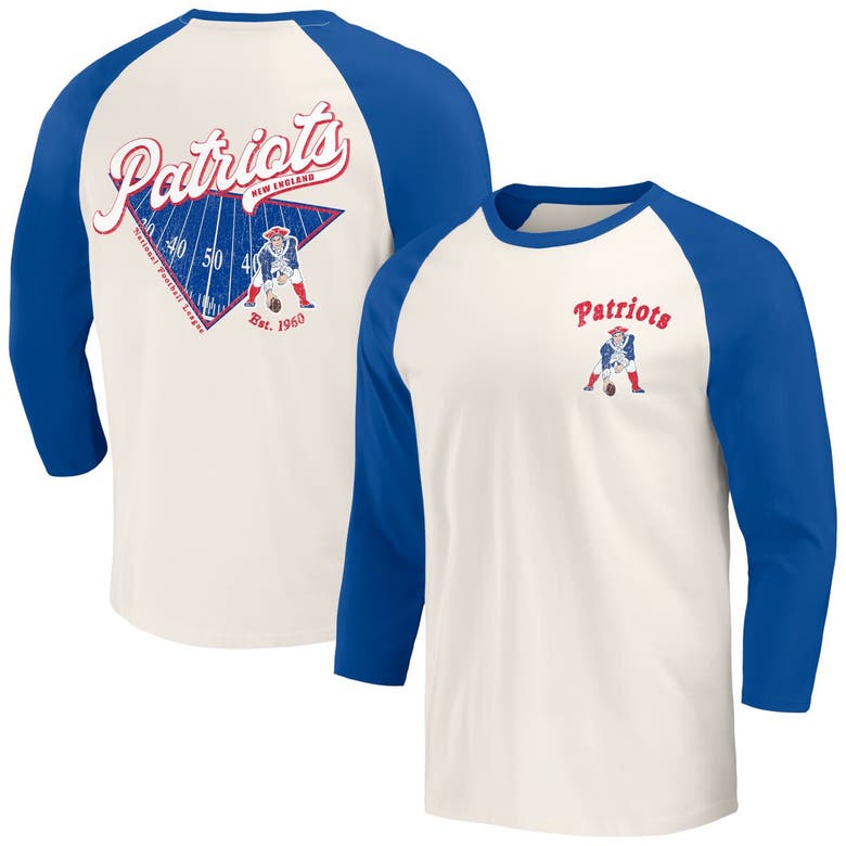 Darius Rucker Collection By Fanatics Royal/white New England Patriots Raglan 3/4 Sleeve T-shirt