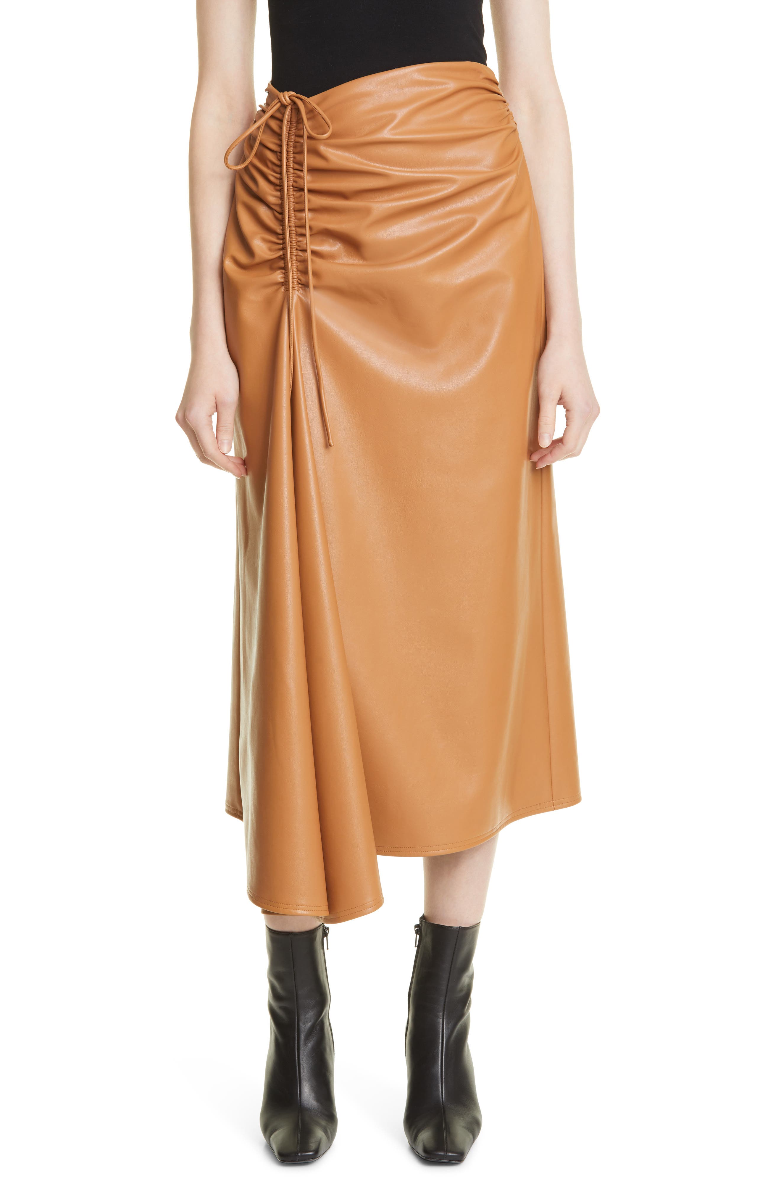 leather midi skirt