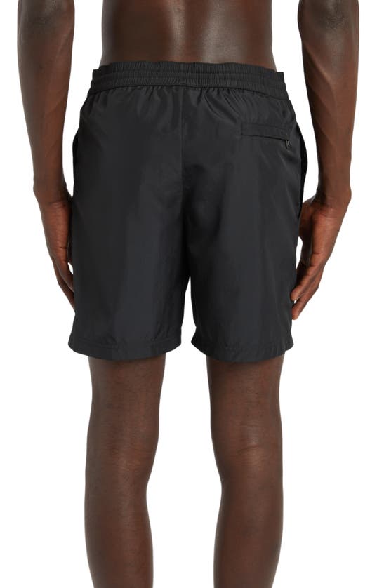 Shop Dolce & Gabbana Box Logo Swim Trunks In Nero