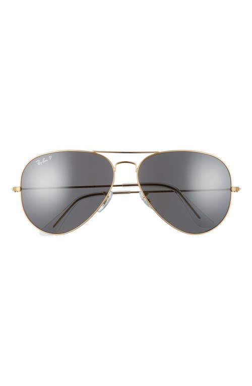 Ray-Ban Original 62mm Oversize Polarized Aviator Sunglasses in Gold/Black at Nordstrom