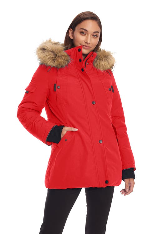 Alpine North Plus Size Glacier Parka Winter Jacket In Crimson