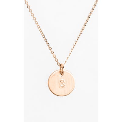 Nashelle 14K-Rose Gold Fill Initial Mini Disc Necklace