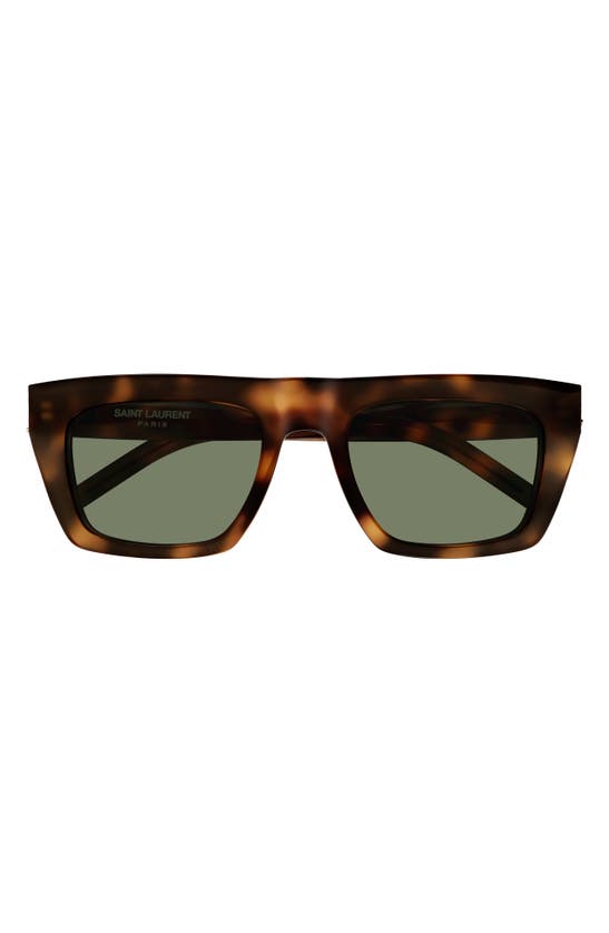 Shop Saint Laurent 54mm Square Sunglasses In Havana