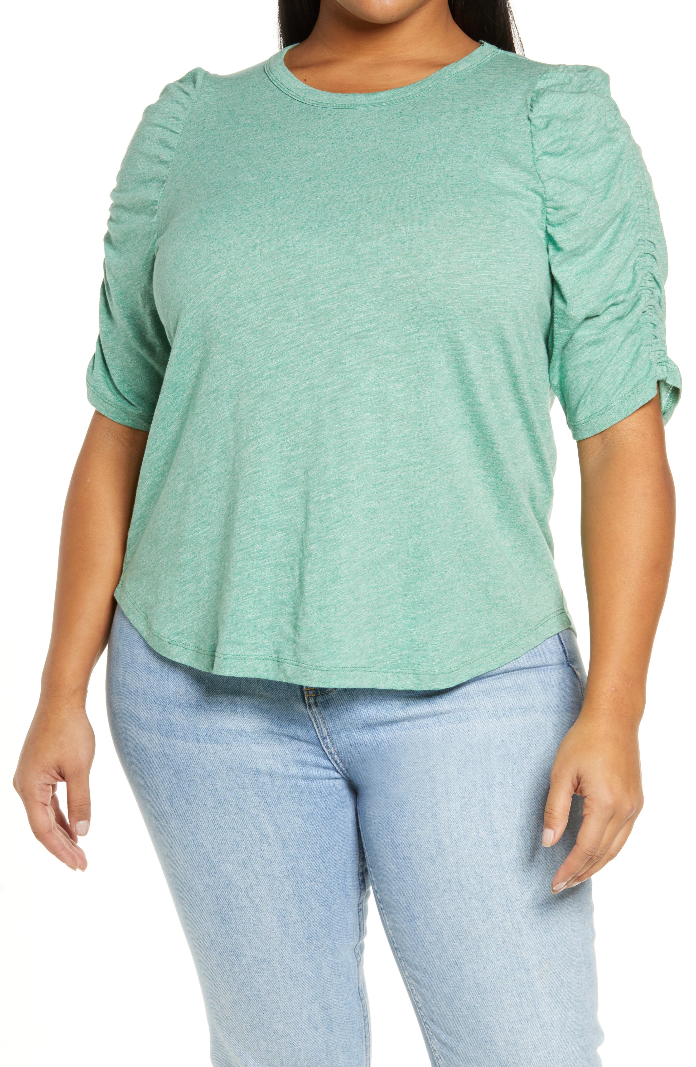 green plus size top