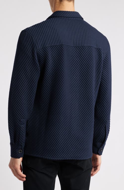 Robert Barakett Hoffburg Jacquard Overshirt In Navy