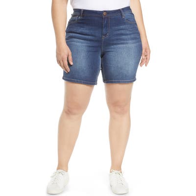 Plus Size 1822 Denim Shorts, Blue