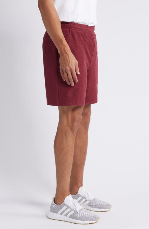 Shop Beyond Yoga Take It Easy Sweat Shorts In Burgundy Pop Heather