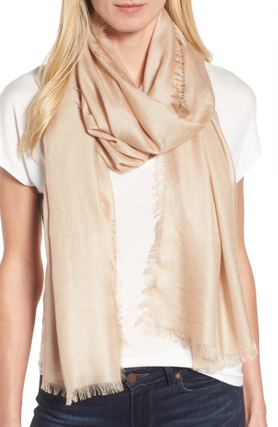 Nordstrom Cashmere & Silk Wrap In Tan Nomad