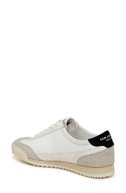 Sam Edelman Womens White Ivey Branded Leather And Suede Low-top Trainers In Greige/bright White/black