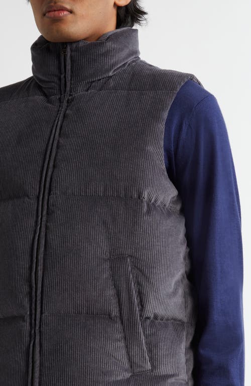 Shop Herno Cotton & Cashmere Corduroy Down Vest In Antracite