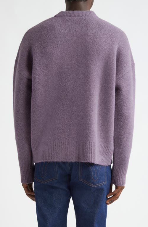 Shop Ami Alexandre Mattiussi Ami Paris Ami De Coeur Alpaca & Wool Blend Crewneck Sweater In Lilac/504