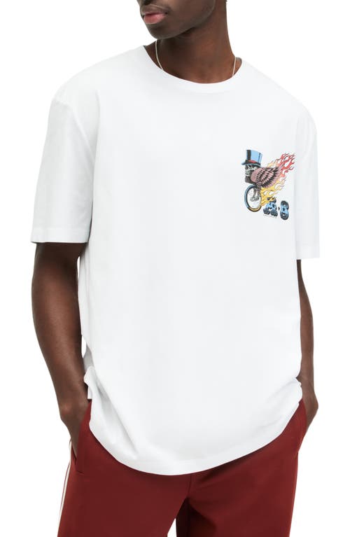 AllSaints Roller Cotton Graphic T-Shirt Optic White at Nordstrom,