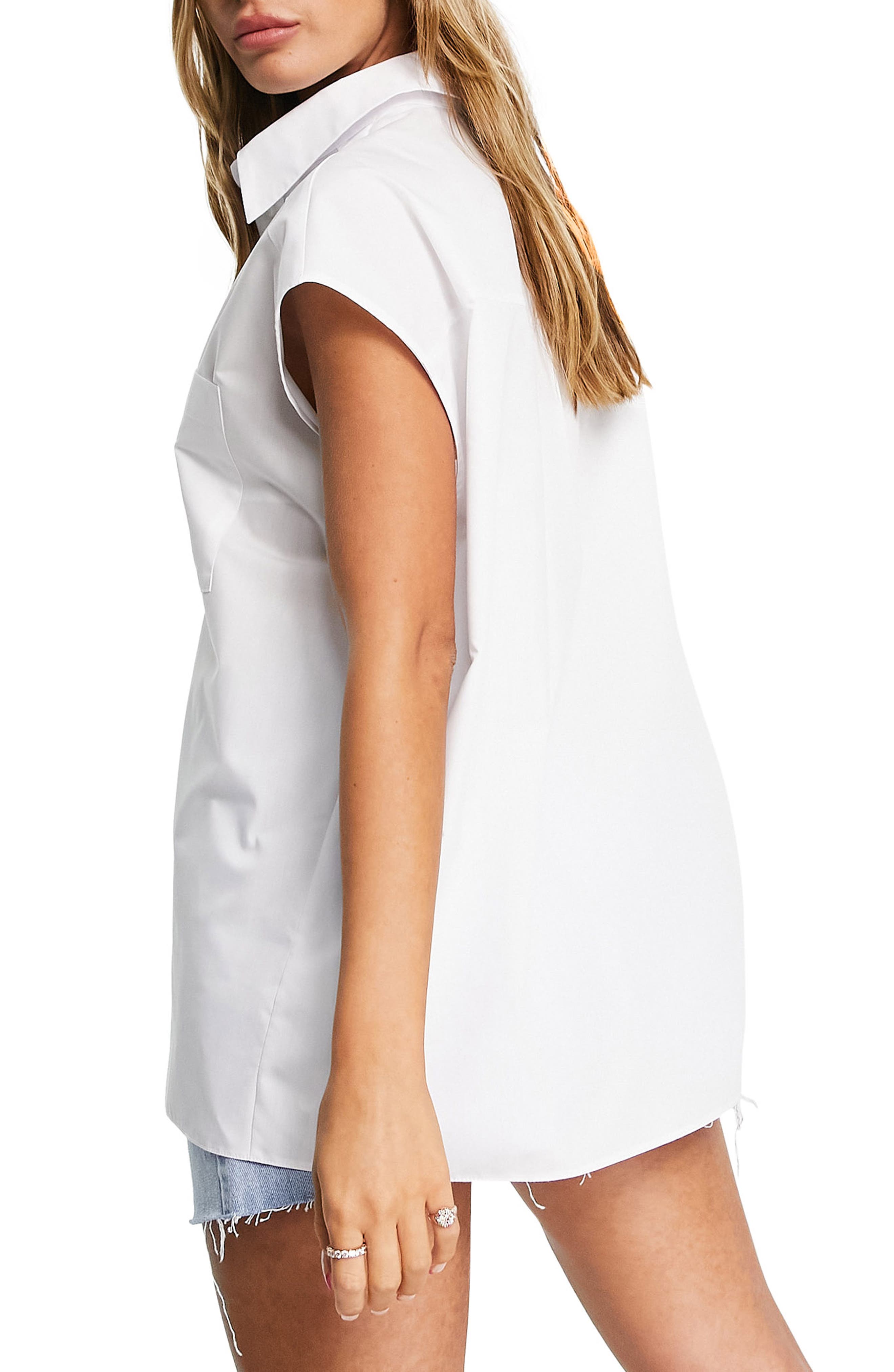 Topshop Women's Sleeveless Button-Up 