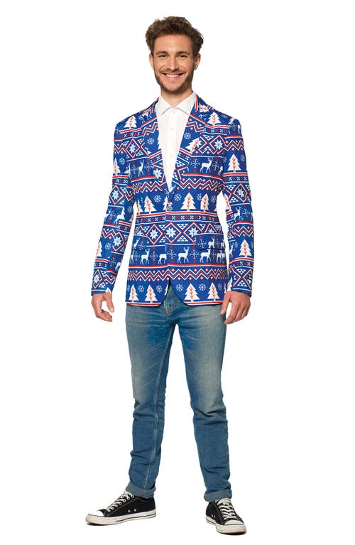 Opposuits Christmas Blue Nordic Tuxedo Jacket In Blue