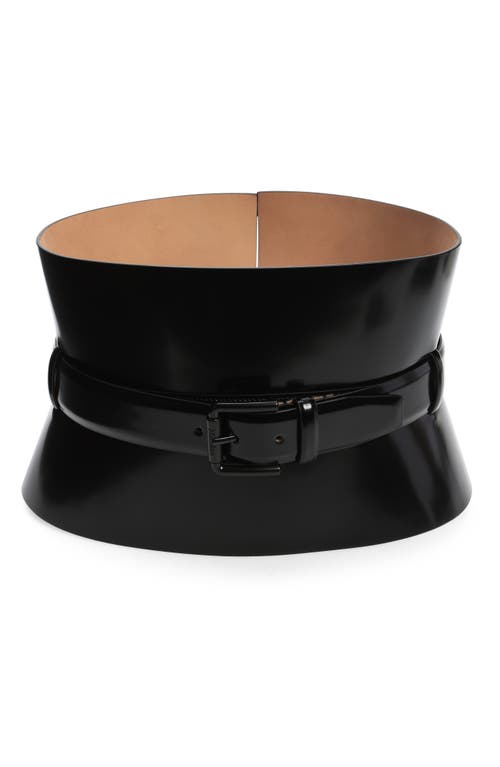 Shop Max Mara Bustier 175 Leather Belt In Black