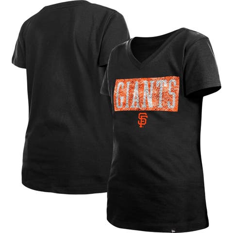 Women's New Era Navy Chicago Bears Glitter Gel T-Shirt