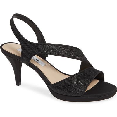 Nina Nasreen Asymmetrical Sandal, Black